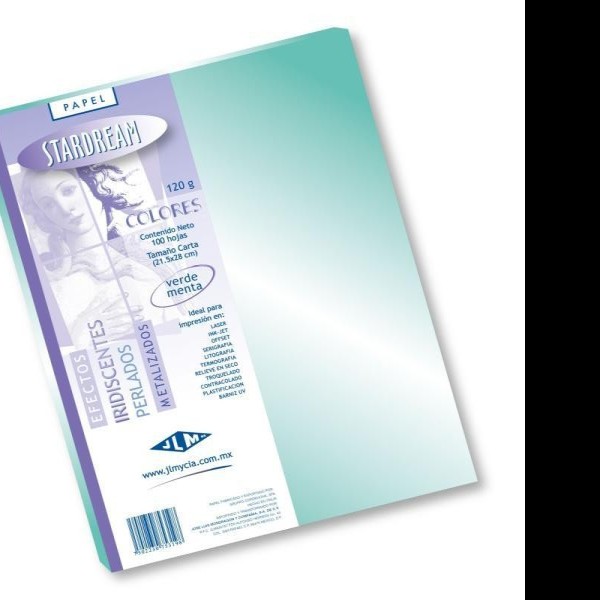 PAPEL STARDREAM CTA. 120G. 2C. VERDE TURQUESA PAQ.C100H.